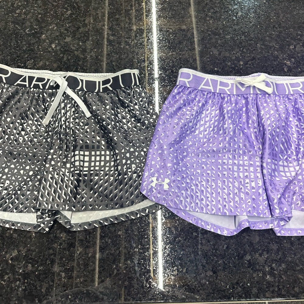 Under Armour Women's Gray and Lavender Athletic Shorts